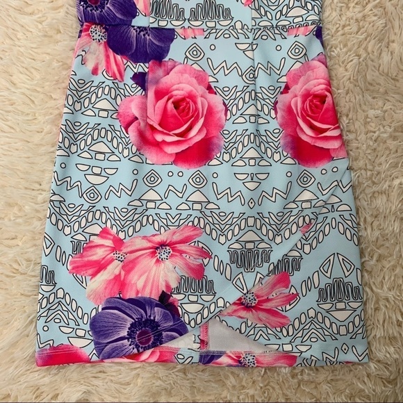 L’atiste By Amy NWT Dress Blue Pink Floral Dress - Picture 6 of 11
